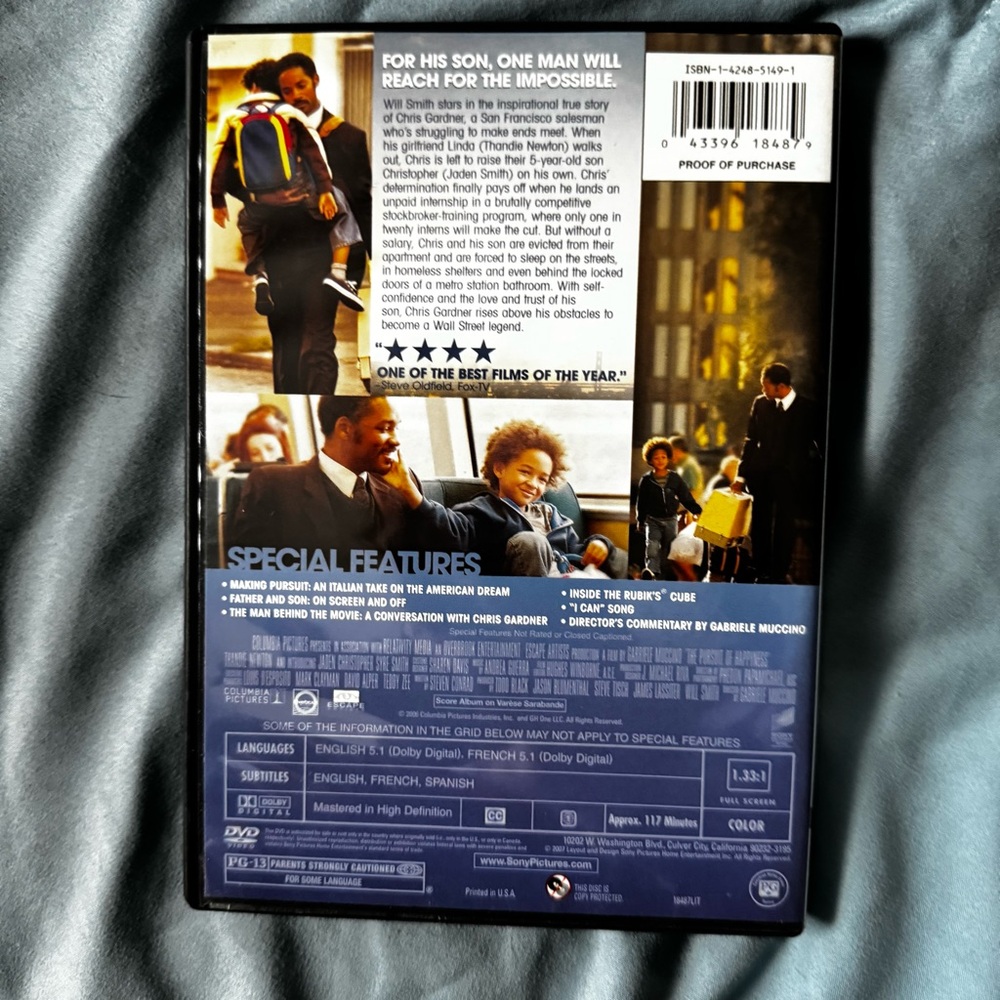 The Pursuit of Happyness (Fullscreen Edition) DVD, Tested, Working - Picture 2 of 3